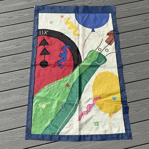 Happy New Year Eve Flag Party Banner 28 x 44” Event Holiday Outdoor 1993 Vintage - Picture 6 of 8